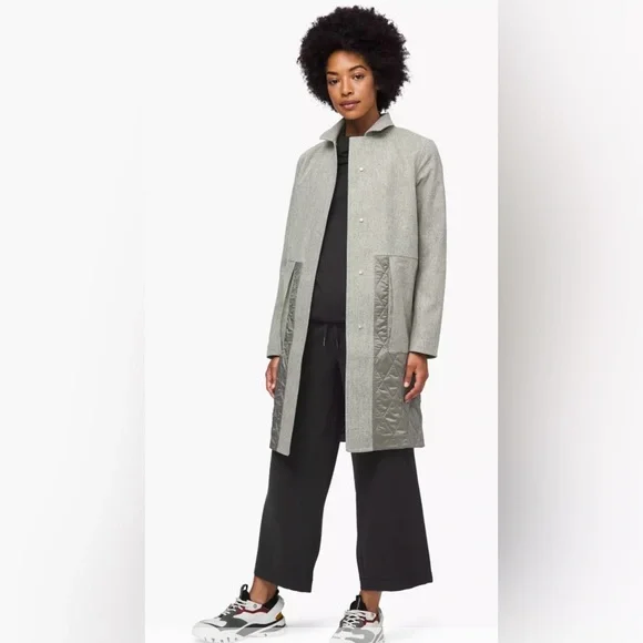 Lululemon Roam Far Wool Coat. Gray. Size 8. - Picture 2 of 9